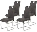 P & B Schwingstuhl-Set, Anthrazit, Metall, Textil, Rundrohr, C-Form, 43x98x59 cm, mit