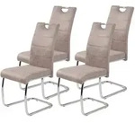 P & B Schwingstuhl-Set, Beige, Metall, Textil, Rundrohr, C-Form, 43x98x59 cm, mit