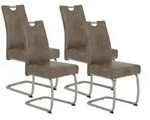 P & B Schwingstuhl-Set, Schlamm, Metall, Textil, Vintage, Rundrohr, C-Form, 43x99x58