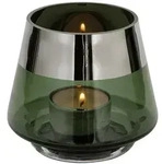 Fink Teelichthalter, Dunkelgr&uuml;n, Glas, 9 cm, Dekoration, Kerzen & Zubeh&ouml;r,