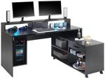 Livetastic Gamingtisch, Schwarz, Holzwerkstoff, 1 Schublade(n) Schubladen,
