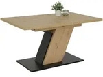Carryhome Esstisch, Schwarz, Eiche Artisan, Holzwerkstoff, rechteckig, S&auml;ule,