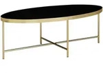 Mid.you Couchtisch, Schwarz, Gold, Glas, oval, rund, 56x41x110 cm, einfacher Aufbau,