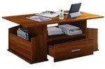 Mid.you Couchtisch, Nussbaum, Holzwerkstoff, 1 Schublade(n) Schubladen, rechteckig,