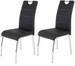 P & B Stuhl-Set, Schwarz, Chrom, Metall, Textil, Rundrohr, 44x98x61 cm, Typenauswahl,