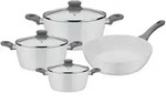 GSW Kochtopfset Fiona, Wei&szlig;, Metall, 4-teilig, ISO 9001, rostfrei, Griffe werden
