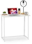 Relaxdays Schreibtisch, Wei&szlig;, Metall, Holzwerkstoff, 80x74.5x45 cm, Arbeitszimmer,