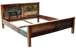 Livetastic Bettrahmen, Mehrfarbig, Holz, Altholz, massiv, 180x200 cm,
