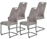 P & B Schwingstuhl-Set Christina, Grau, Metall, Textil, eckig, C-Form, 44x61x98 cm,