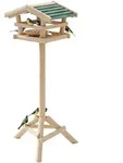 Relaxdays Vogelfutterhaus, Hellbraun, Holz, 37x100x28 cm, Gartenzubeh&ouml;r,