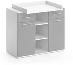 Vicco Wickelkommode, Grau, Holzwerkstoff, 9 F&auml;cher, 2 Schubladen, Rechteckig,