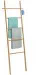 Wenko Handtuchleiter Bahari, Braun, Holz, Bambus, 57x170x4 cm, Badaccessoires,