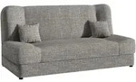 Schlafsofa, Hellgrau, Textil, 3-Sitzer, Rechteckig, 195x86x87 cm, Wohnzimmer,...