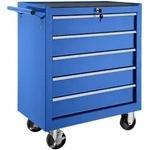 tectake Werkzeugwagen, Blau, Metall, 33x79x69 cm, Freizeit, Heimwerken,