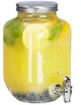 Relaxdays Getr&auml;nkespender, Transparent, Glas, Metall, Kunststoff, Essen & Trinken,