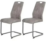 P & B Schwingstuhl-Set Christina, Grau, Metall, Textil, Rundrohr, C-Form,...