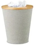 Relaxdays Abfallkorb, Mehrfarbig, Holz, Textil, 30.5x35x30.5 cm, Badaccessoires,