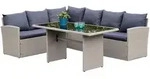 Gardenson Gartenset, Grau, Metall, Kunststoff, Textil, 12-teilig, Uni, F&uuml;llung: