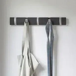 Umbra Garderobenleiste Umbra, Anthrazit, Nickel, Holz, Pappel, 51x6x3 cm,