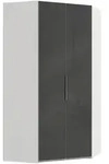 Mid.you Eckschrank Wimex Level 36C, Grau, Wei&szlig;, Holzwerkstoff, 9 F&auml;cher,