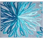 Grund Badteppich Art, Grau, T&uuml;rkis, Textil, Blume, rechteckig, 50x60 cm, Oeko-Tex&reg;