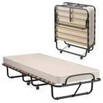 Costway Gastebett, Beige, Metall, Schlafzimmer, Betten, Klappbetten