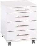 Mid.you Rollcontainer, Wei&szlig;, Holzwerkstoff, 4 Schublade(n) Schubladen, 41.6x56.9x50