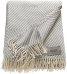 Sch&ouml;ner Wohnen Plaid Tebas, Hellgrau, Beige, Textil, Graphik, 140x200 cm, Fransen,