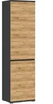 Garderobenschrank, Anthrazit, Eiche, Holzwerkstoff, 5 F&auml;cher, 54x200x40 cm, Made in