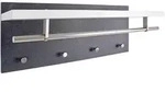 Carryhome Wandgarderobe, Schwarz, Wei&szlig;, Edelstahl, Metall, Holzwerkstoff, 75x30x26
