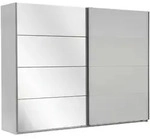 Carryhome Schwebet&uuml;renschrank, Wei&szlig;, Glas, Holzwerkstoff, 2 F&auml;cher, 225x210x65 cm,
