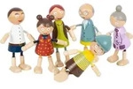 small foot Biegepuppen-Familie, Natur, Holz, 3x7.5x10 cm, Spielzeug, Kinderspielzeug,