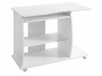 Mid.you Computertisch, Weiß, Holzwerkstoff, rechteckig, 90x71x50 cm, Stauraum,