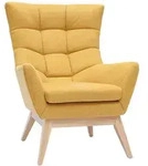 Miliboo Sessel, Gelb, Textil, 93x101x75 cm, Wohnzimmer, Sessel, Polstersessel