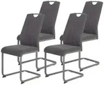 P & B Schwingstuhl-Set Christina, Anthrazit, Metall, Textil, C-Form, eckig, 44x61x98