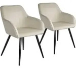 tectake Esszimmerstuhl, Creme, Schwarz, Textil, 58x82x62 cm, Esszimmer, St&uuml;hle,