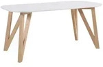 Mid.you Esstisch, Wei&szlig;, Holz, Holzwerkstoff, Eiche, massiv, oval, Haarnadel,