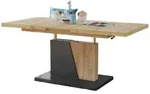 designimpex Couchtisch, Eiche, Anthrazit, Holzwerkstoff, 120x60x70 cm, Wohnzimmer,