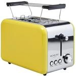 Toaster, Gelb, Metall, Kunststoff, 32x23x19 cm, Kr&uuml;melschublade, Br&ouml;tchenaufsatz,