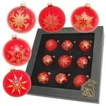 Krebs Glas Lauscha Christbaumkugeln, Rot, Glas, 8x8x8 cm, Dekoration,