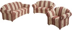 Max Winzer 3-Sitzer-Sofa, Rot, Beige, Holz, Streifen, 202x85x81 cm, Goldenes M,...
