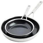 KitchenAid Pfannenset 3-Ply Stainless Steel, Schwarz, Edelstahl, Metall,...