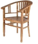 Mid.you Armlehnstuhl, Natur, Holz, Teakholz, massiv, 60x87x61 cm, Esszimmer, St&uuml;hle,