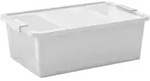 Aufbewahrungsbox, Wei&szlig;, Kunststoff, Uni, 35x19x55 cm, Deckel, Deckel abnehmbar,