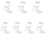 Gardenson Gartenklappsessel-Set Veba, Wei&szlig;, Metall, Kunststoff, 43x80x49 cm, FSC