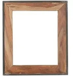 Mid.you Spiegel, Natur, Schwarz, Holz, Metall, Glas, Akazie, massiv, quadratisch,