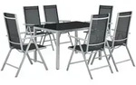 Juskys Gartengarnitur, Silber, Metall, 7, Gartenm&ouml;bel, Gartenm&ouml;bel-Sets