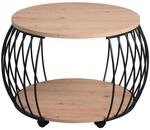 Livetastic Couchtisch Couchtisch, Schwarz, Eiche Artisan, Metall, Holzwerkstoff,