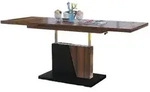 designimpex Couchtisch, Nussbaum, Schwarz, Holzwerkstoff, 120x60x70 cm, Wohnzimmer,