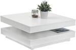 Boxxx Couchtisch, Wei&szlig;, Holzwerkstoff, quadratisch, Sockel, 67x35x67 cm, Wohnzimmer,